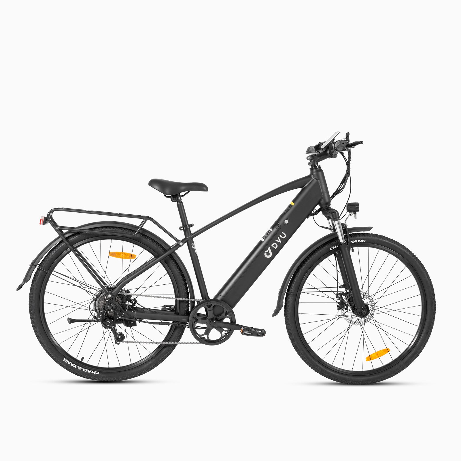 DYU C5 27.5 inch stads elektrische fiets in zwart met moderne vormgeving