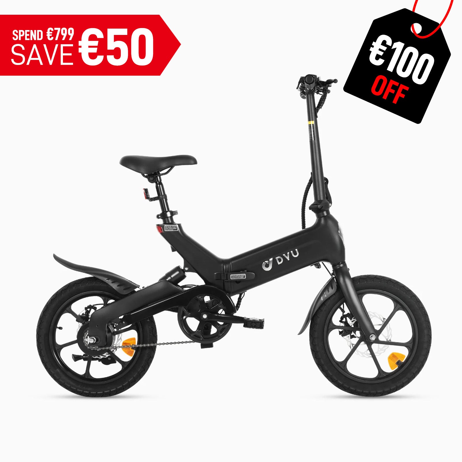 DYU A16 16 inch volledig opvouwbare elektrische fiets