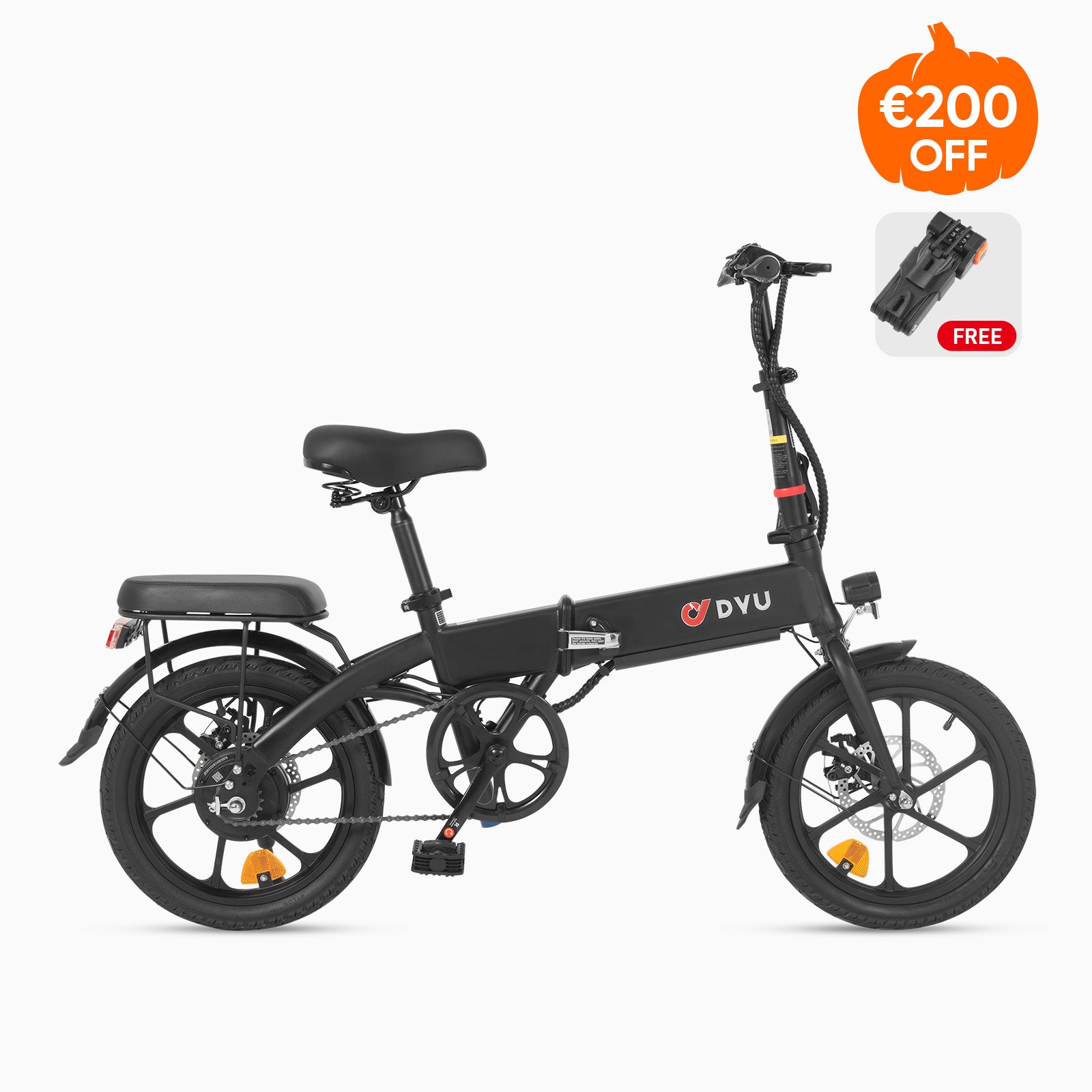 DYU A1F 16 Inch Volledig Opvouwbare Elektrische Fiets