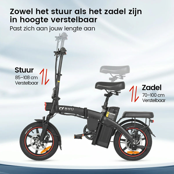 DYU A5 14 Inch Volledig Opvouwbare Elektrische Fiets