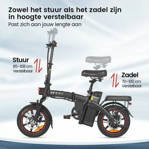 DYU A5 14 Inch Volledig Opvouwbare Elektrische Fiets