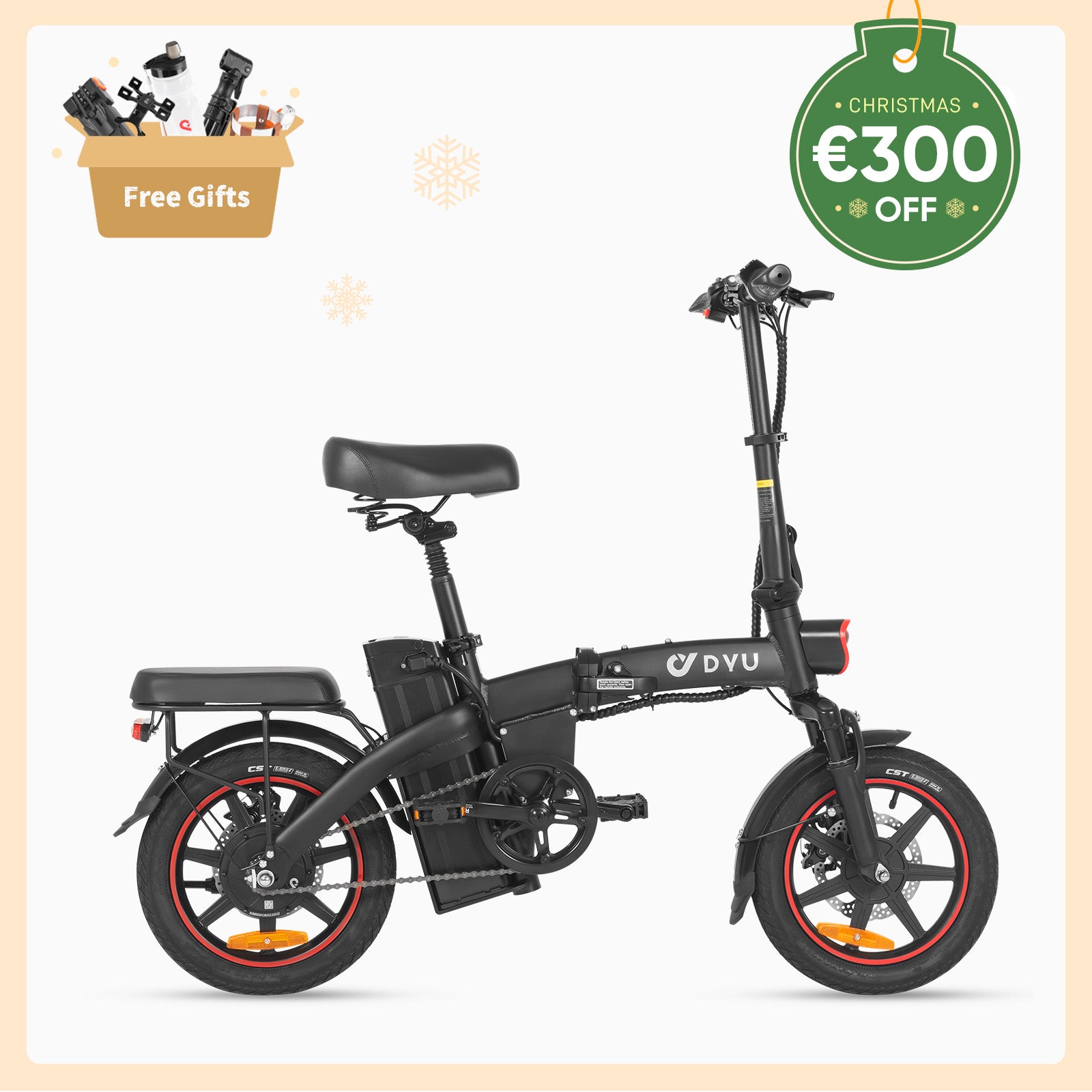 DYU A5 14 inch volledig opvouwbare elektrische fiets