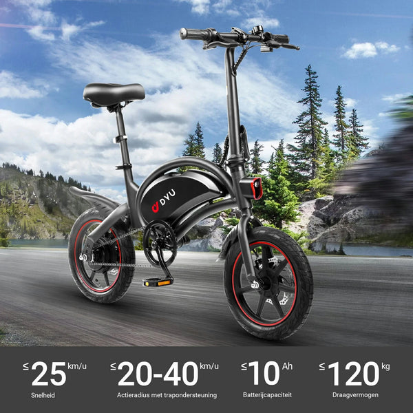 DYU D3F 14 Inch Mini Opvouwbare Elektrische Fiets